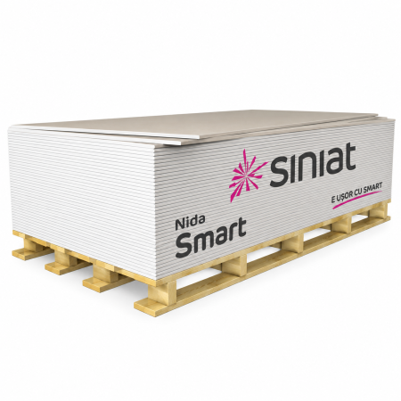 Placa gips-carton Siniat Nida Smart, tip A, 9.5 x 1200 x 2600 mm